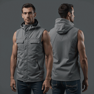men's hooded sleeveless vest