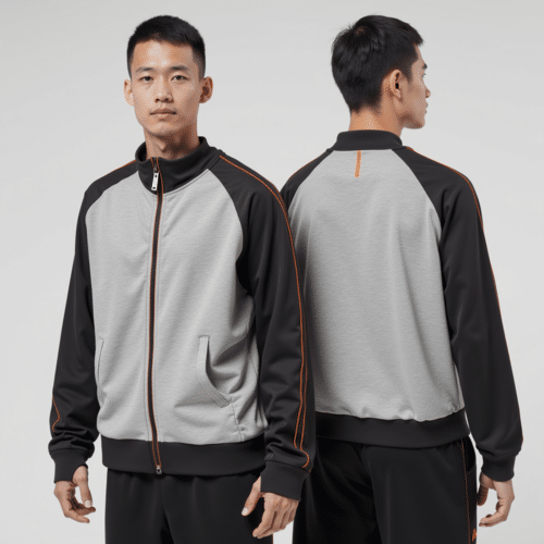 men's athletic track jacket two-tone