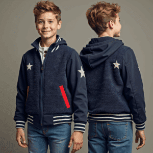 boys navy fleece hooded jacket