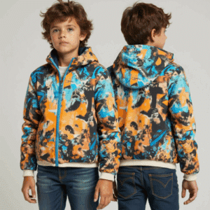 children's hooded jacket abstract print
