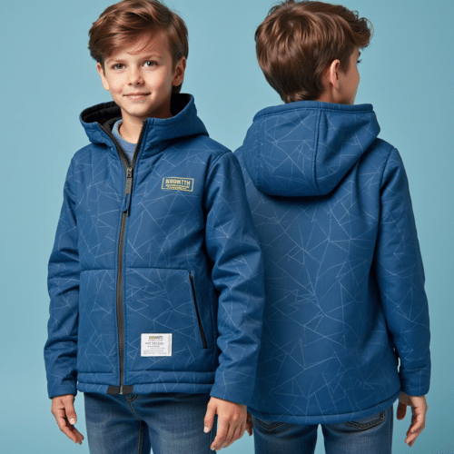 blue kids hooded jacket with pockets 1 blue kids hooded jacket with pockets