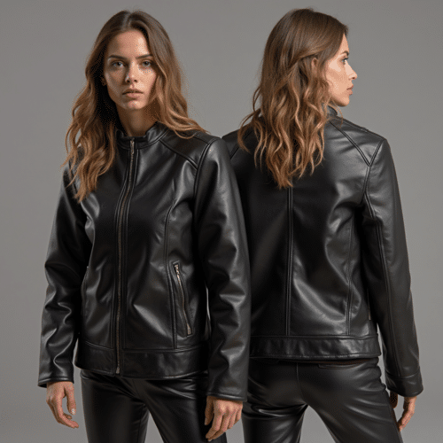 Black Leather Jacket with Stand Collar 1 black leather jacket with stand collar