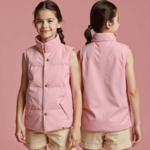 pink sleeveless puffer vest for kids
