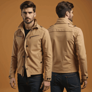 men's tan slim fit casual jacket