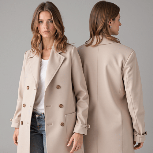 Women's Beige Double-Breasted Trench Coat 1 women's beige double-breasted trench coat