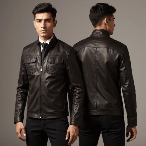 Men's Black Leather Jacket 1 men's black leather jacket