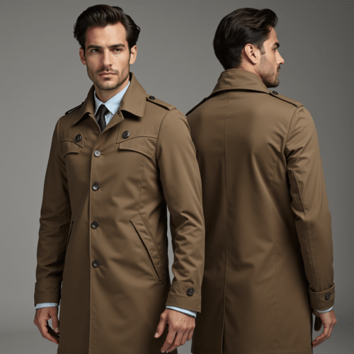 Men's Long Brown Trench Coat 1 men's long brown trench coat