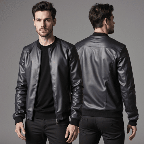 men's synthetic leather bomber jacket 1 men's synthetic leather bomber jacket