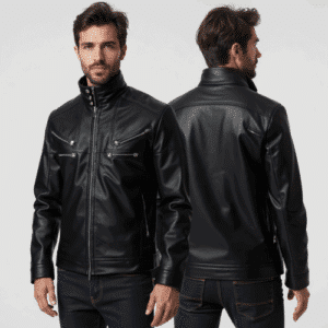 Men's Black Faux Leather Jacket