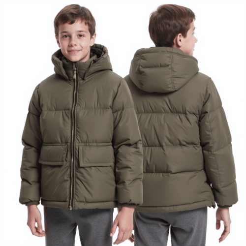 children's olive green padded winter jacket 1 children's olive green padded winter jacket