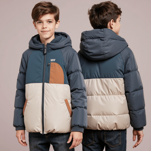 Kids Color Block Puffer Jacket 1 kids color block puffer jacket