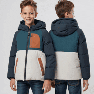 kids color-block puffer jacket