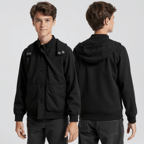 Youth Black Hooded Jacket for Boys (youth black hooded jacket) 1 youth black hooded jacket