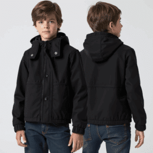 children's black hooded jacket with zip
