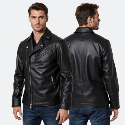 Black Faux Leather Biker Jacket 1 black faux leather biker jacket