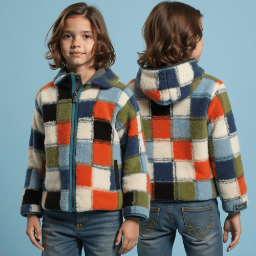 children's patchwork fleece jacket by Eton Garment 1 children's patchwork fleece jacket