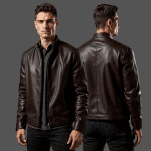 men's slim-fit leather jacket