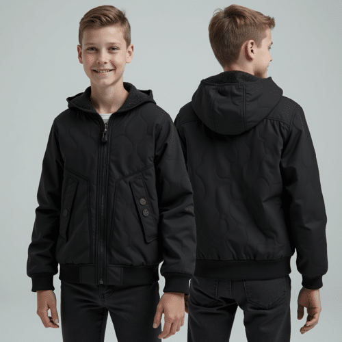 Black Hooded Jacket for Boys 1 black hooded jacket for boys