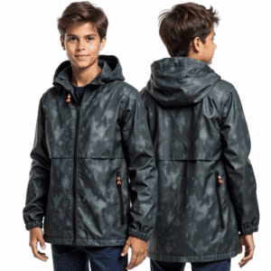 youth water resistant camouflage hooded jacket