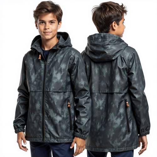 Youth Water Resistant Camouflage Hooded Jacket 1 youth water resistant camouflage hooded jacket