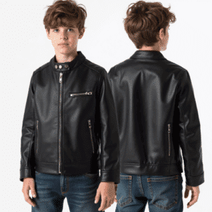 black faux leather jacket for teens