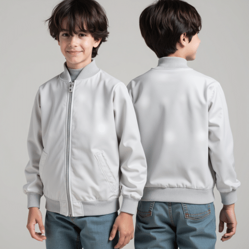 Children's Light Grey Bomber Jacket 1 children's light grey bomber jacket