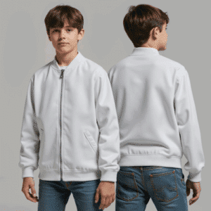 men's white bomber jacket