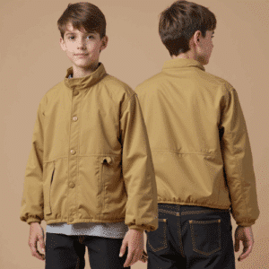 kids windproof jacket with stand collar
