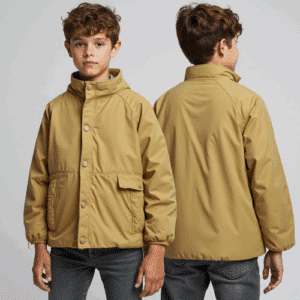 khaki weatherproof jacket for kids