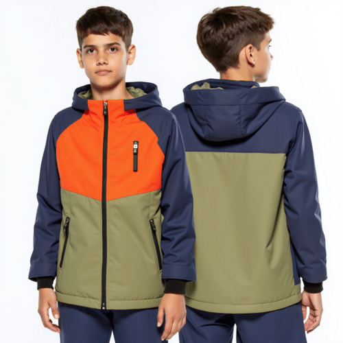 Boys color-block outdoor jacket with hood 1 boys color-block outdoor jacket with hood