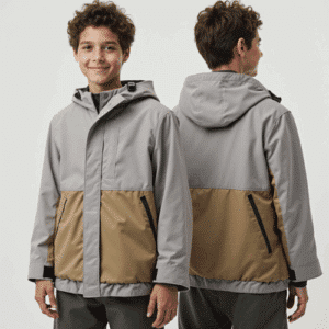 two-tone hooded weather jacket