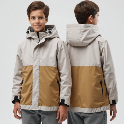Two-Tone Hooded Jacket for Boys 1 two-tone hooded jacket for boys