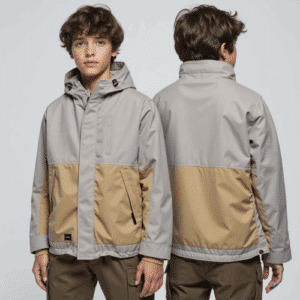 youth two-tone outdoor jacket with hood