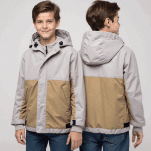 kids color block hooded jacket