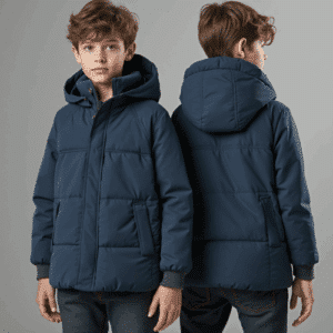 kids navy quilted puffer jacket