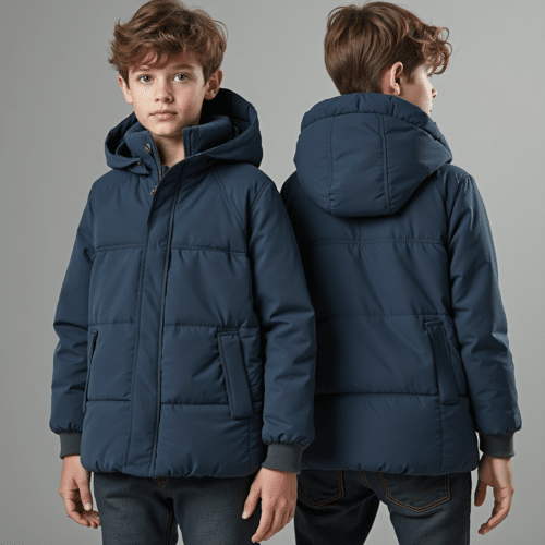 Kids Navy Quilted Puffer Jacket 1 kids navy quilted puffer jacket