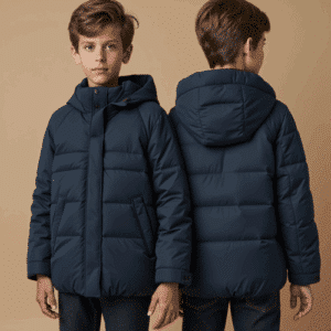 kids navy blue puffer jacket