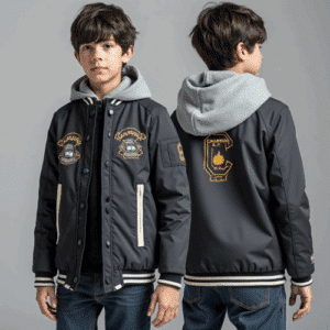 boys varsity bomber jacket with hoodie