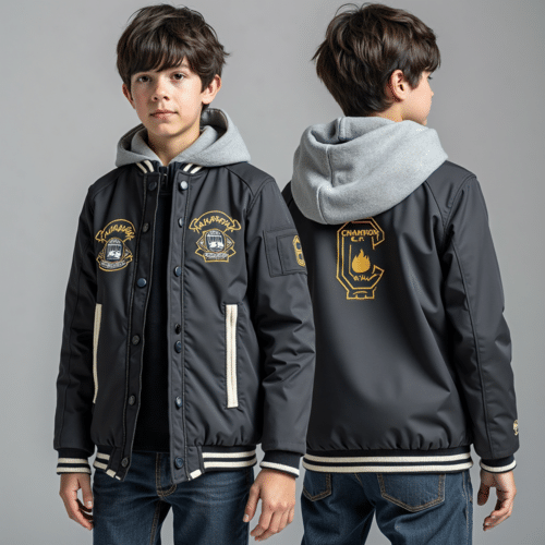 boys varsity bomber jacket with hoodie 1 boys varsity bomber jacket with hoodie