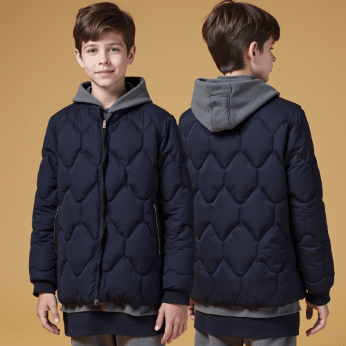 Kids Quilted Jacket with Zipper Navy 1 kids quilted jacket with zipper