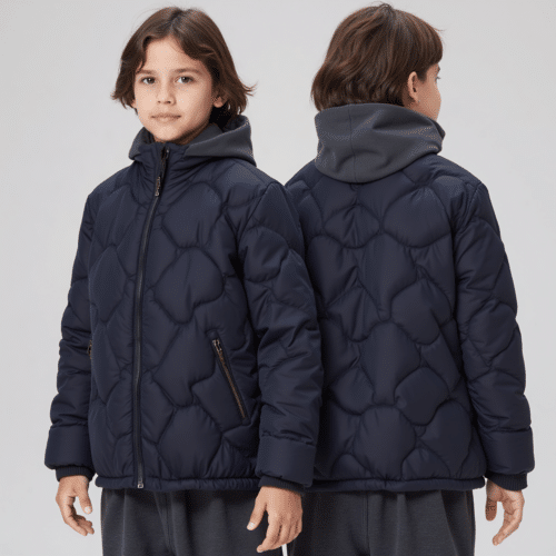 children's navy quilted puffer jacket