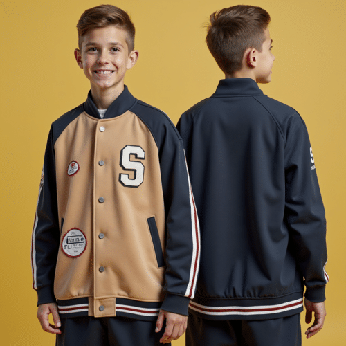 Two-tone youth varsity jacket - OEM by Eton 1 two-tone youth varsity jacket