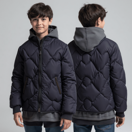 Boys Navy Quilted Winter Jacket 1 boys navy quilted winter jacket