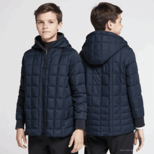 boys navy quilted hooded jacket