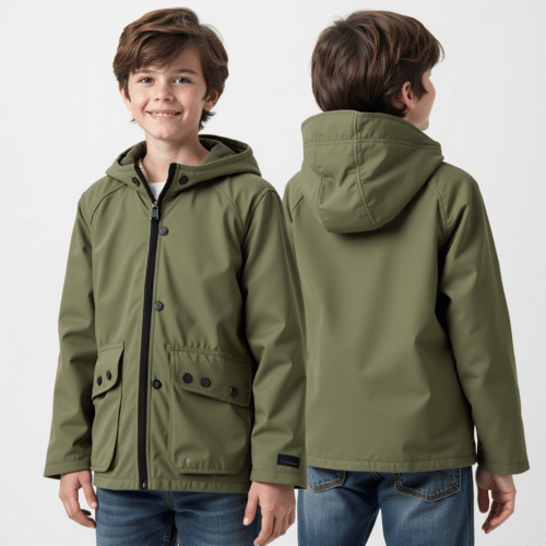 Olive Green Kids Outdoor Jacket 1 olive green kids outdoor jacket