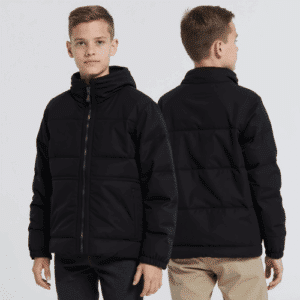 youth black padded winter jacket