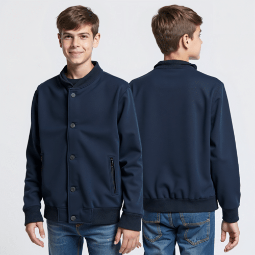 Youth Navy Bomber Jacket Stand Collar 1 youth navy bomber jacket stand collar