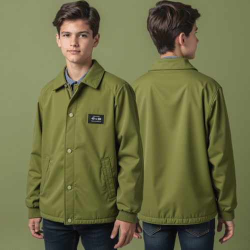 olive green jacket with snap closure - Casual Outerwear 1 olive green jacket with snap closure