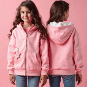 pink kids zip hoodie bunny keychain