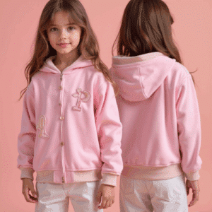 kids hoodie with embroidered letter patches